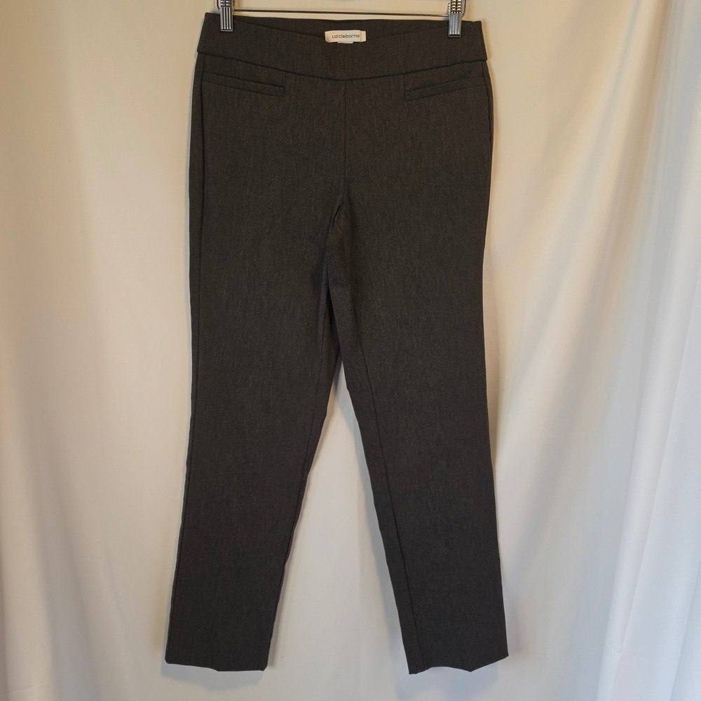 Liz Claiborne Lisa Dress Pants 4 Gray Professional Office Stretch Slim Straight